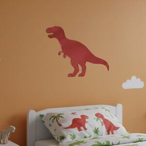 Red Tyrannosaurus Rex Dinosaur T-Rex Wood Wall Decoration Kids Room Home Decor